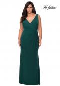 Picture of: Jersey Plus Size Prom Dress with V-Neckline and Slit in Dark Emerald, Style: 28882, Detail Picture 6