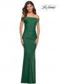 Picture of: Off the Shoulder Elegant Long Evening Gown in Dark Emerald, Main Picture