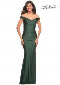 Picture of: Off the Shoulder Prom Dress with Ruching in Dark Emerald, Style: 30631, Main Picture