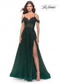 Picture of: A-Line Gown with Beautiful Beaded Lace Applique in Dark Emerald, Style: 31346, Main Picture
