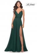 Picture of: Chiffon Dress with Pleated Bodice and Pockets in Dark Emerald, Style: 31500, Main Picture