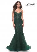 Picture of: Mermaid Prom Dress with Sequin Beaded Applique in Dark Emerald, Style: 32033, Main Picture