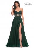 Picture of: A-Line Tulle Ballgown with Lace Illusion Bodice in Green, Style: 32313, Main Picture