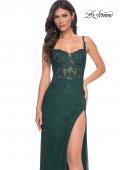 Picture of: Rhinestone Embellished Fishnet Dress with Lace Details in Green, Style: 32409, Main Picture