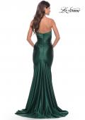 Picture of: Sweetheart Trumpet Liquid Jersey Gown with Ruching in Dark Emerald, Style: 31322, Detail Picture 8