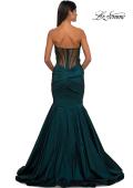 Picture of: Mermaid Stretch Mikado Evening Dress with Illusion Back in Dark Emerald, Style: 32791, Detail Picture 8