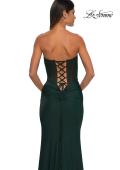 Picture of: Intricate Ruched Corset Bodice Prom Dress with Jersey Skirt in Dark Emerald, Style: 32971, Detail Picture 8
