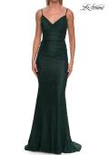 Picture of: Rhinestone Lace Gown with Draped Neckline and Open Back in Dark Emerald, Style: 33264, Detail Picture 8
