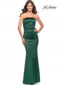 Picture of: Chic Strapless Liquid Jersey Gown with Ruching in Dark Emerald, Style: 31189, Detail Picture 9