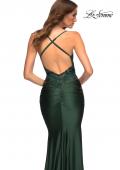 Picture of: Jewel Tone Jersey Gown with Sheer Lace Bodice in Green, Style: 30521, Detail Picture 10