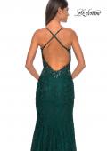 Picture of: Exquisite Mermaid Lace Gown with Beaded Sheer Bodice in Dark Emerald, Style: 31265, Detail Picture 10