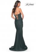Picture of: Simple Jersey Mermaid Prom Dress with Structured Hem in Green, Style: 32289, Detail Picture 10