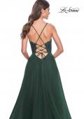 Picture of: Tulle Dress with Full Skirt and Sheer Lace Bodice in Dark Emerald, Style: 32306, Detail Picture 11