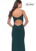 Picture of: Long Jersey Dress with V-neck and Open Back in Dark Emerald, Style: 28079, Detail Picture 12