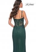 Picture of: Rhinestone Fishnet Dress with Lace Detail on Sheer Bodice in Green, Style: 32232, Detail Picture 12