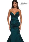 Picture of: Mermaid Stretch Mikado Evening Dress with Illusion Back in Dark Emerald, Style: 32791, Detail Picture 12
