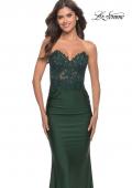Picture of: Stunning Strapless Jeweled Lace and Jersey Dress in Dark Emerald, Style: 30720, Detail Picture 13