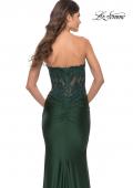 Picture of: Stunning Strapless Jeweled Lace and Jersey Dress in Dark Emerald, Style: 30720, Detail Picture 13
