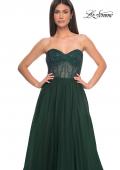 Picture of: A-Line Tulle Prom Dress with Rhinestone Fishnet Bodice in Dark Emerald, Style: 32216, Detail Picture 14