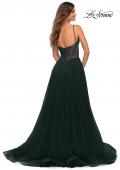 Picture of: Tulle A-line Prom Dress with Corset Sheer Bodice in Dark Emerald, Detail Picture 15