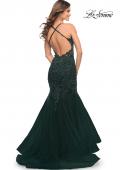 Picture of: Mermaid Tulle and Lace Jeweled Prom Dress in Dark Emerald, Style: 30584, Detail Picture 17