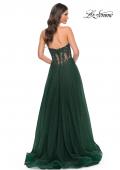Picture of: A-Line Tulle Ballgown with Lace Illusion Bodice in Green, Style: 32313, Back Picture