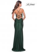 Picture of: Prom Dress with Beautiful Lace Bodice and Jersey Skirt in Dark Emerald, Style: 30466, Detail Picture 18