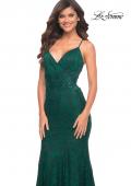 Picture of: Lace Gown with Sheer Lace Applique Side Panels in Green, Style: 30537, Detail Picture 1