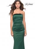 Picture of: Chic Strapless Liquid Jersey Gown with Ruching in Dark Emerald, Style: 31189, Detail Picture 1