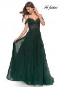 Picture of: A-Line Gown with Beautiful Beaded Lace Applique in Dark Emerald, Style: 31346, Detail Picture 1