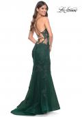 Picture of: Mermaid Tulle and Lace Dress with Strappy Back in Dark Emerald, Style: 32305, Detail Picture 2