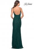 Picture of: Simple Stretch Lace Dress with Slit in Dark Emerald, Style: 31259, Detail Picture 3