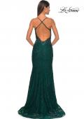 Picture of: Exquisite Mermaid Lace Gown with Beaded Sheer Bodice in Dark Emerald, Style: 31265, Detail Picture 3