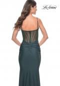 Picture of: Jersey Dress with Bustier Top and Illusion Back in Dark Emerald, Style: 32257, Detail Picture 4