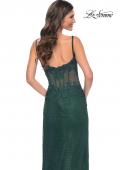 Picture of: Rhinestone Embellished Fishnet Dress with Lace Details in Green, Style: 32409, Detail Picture 4