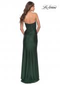 Picture of: Long Dress with Jersey Skirt and Lace Illusion Bodice in Dark Emerald, Style: 31182, Detail Picture 5