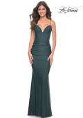 Picture of: Jersey Dress with Bustier Top and Illusion Back in Dark Emerald, Style: 32257, Detail Picture 5