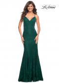 Picture of: Lace Gown with Sheer Lace Applique Side Panels in Green, Style: 30537, Detail Picture 6
