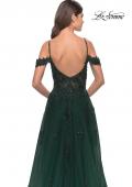 Picture of: A-Line Gown with Beautiful Beaded Lace Applique in Dark Emerald, Style: 31346, Detail Picture 6