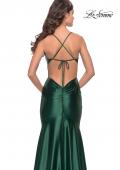 Picture of: Liquid Jersey Trumpet Gown with Draped Neckline in Dark Emerald, Style: 31397, Detail Picture 6