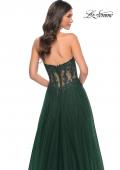 Picture of: A-Line Tulle Ballgown with Lace Illusion Bodice in Green, Style: 32313, Detail Picture 6