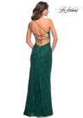 Picture of: One Shoulder Long Lace Prom Dress with Open Back in Green, Style: 30441, Detail Picture 7