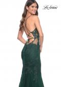 Picture of: Mermaid Tulle and Lace Dress with Strappy Back in Dark Emerald, Style: 32305, Detail Picture 7