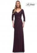 Picture of: Ultra Soft Jersey Long Dress with Three-Quarter Sleeves in Dark Garnet, Detail Picture 1