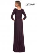 Picture of: Ultra Soft Jersey Long Dress with Three-Quarter Sleeves in Dark Garnet, Detail Picture 2