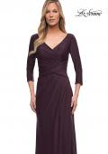 Picture of: Ultra Soft Jersey Long Dress with Three-Quarter Sleeves in Dark Garnet, Detail Picture 5