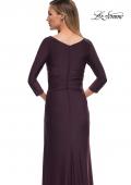 Picture of: Ultra Soft Jersey Long Dress with Three-Quarter Sleeves in Dark Garnet, Detail Picture 6