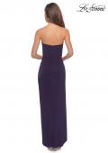 Picture of: Long Strapless Jersey Dress with Side Ruching in Dark Purple, Style: 28204, Back Picture
