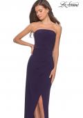 Picture of: Long Strapless Jersey Dress with Side Ruching in Dark Purple, Style: 28204, Detail Picture 5