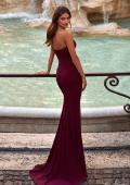 Picture of: Strapless Ruched Net Jersey Gown with Sweetheart Top in Dark Berry, Style: 31899, Main Picture